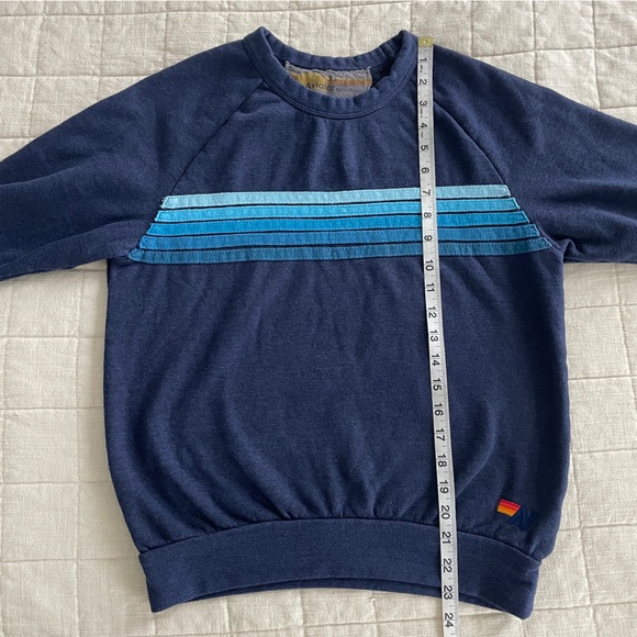 Aviator Nation 5 Stripe Crew Sweatshirt Navy Blue Size XS - Picture 6 of 7